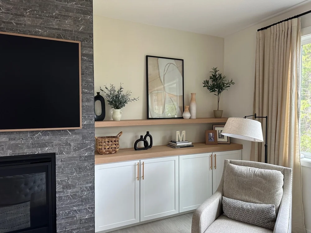 Built-in Cabinets + Floating Shelves