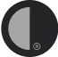 Half gray and half dark gray circular symbol with a registered trademark dot and letter r inside a small circle on the bottom right.
