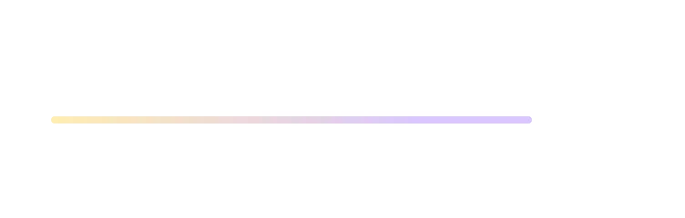 Interface showing a linear gradient transition bar from yellow on left to purple on right, labeled 'Linear Gradient Bar' and 'Gradient example'.