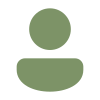 Simple green user profile icon with circular head and semicircular shoulders.