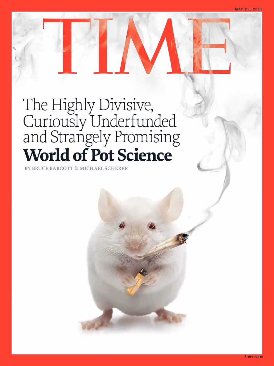 Cover of Time magazine issue on Cannabis, depicting a mouse with a joint