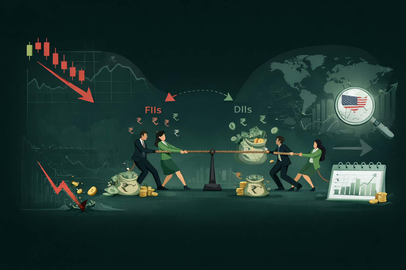 January 9, 2026 | Losses deepen, flows diverge, and the market braces for key global cues. 