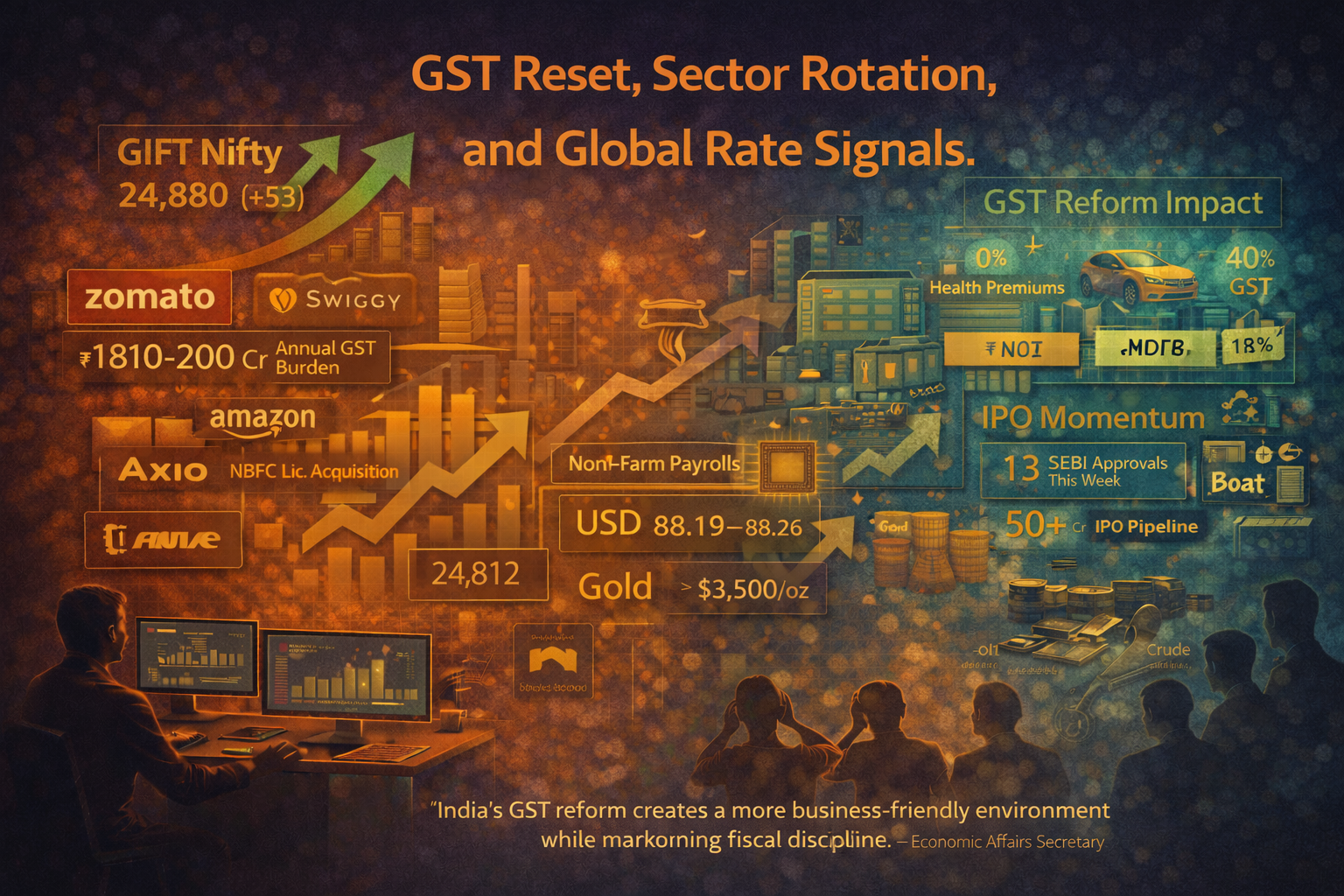 September 5, 2025 | GST Reset, Sector Rotation, and Global Rate Signals.