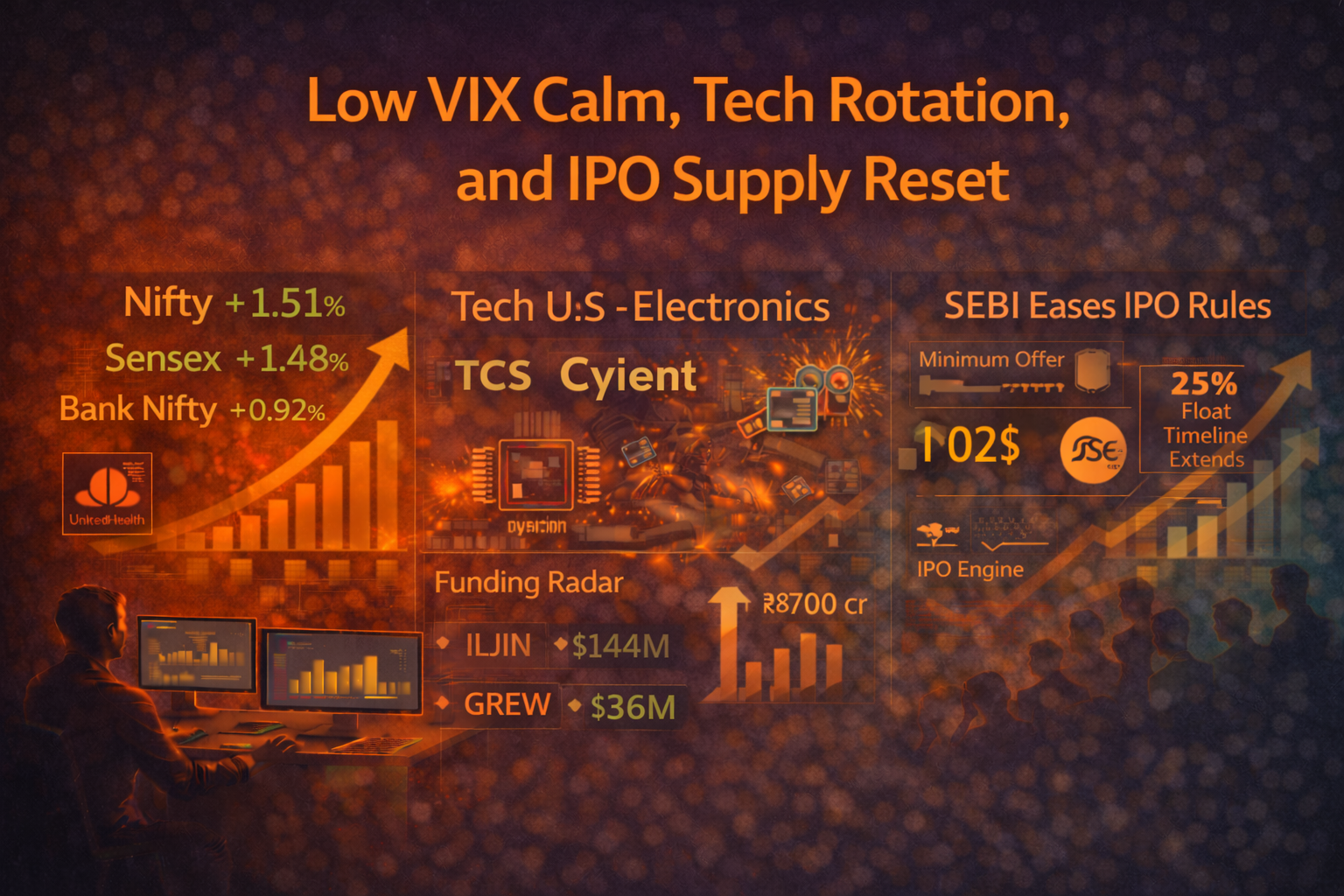 September 15, 2025 | Low VIX Calm, Tech Rotation, and IPO Supply Reset