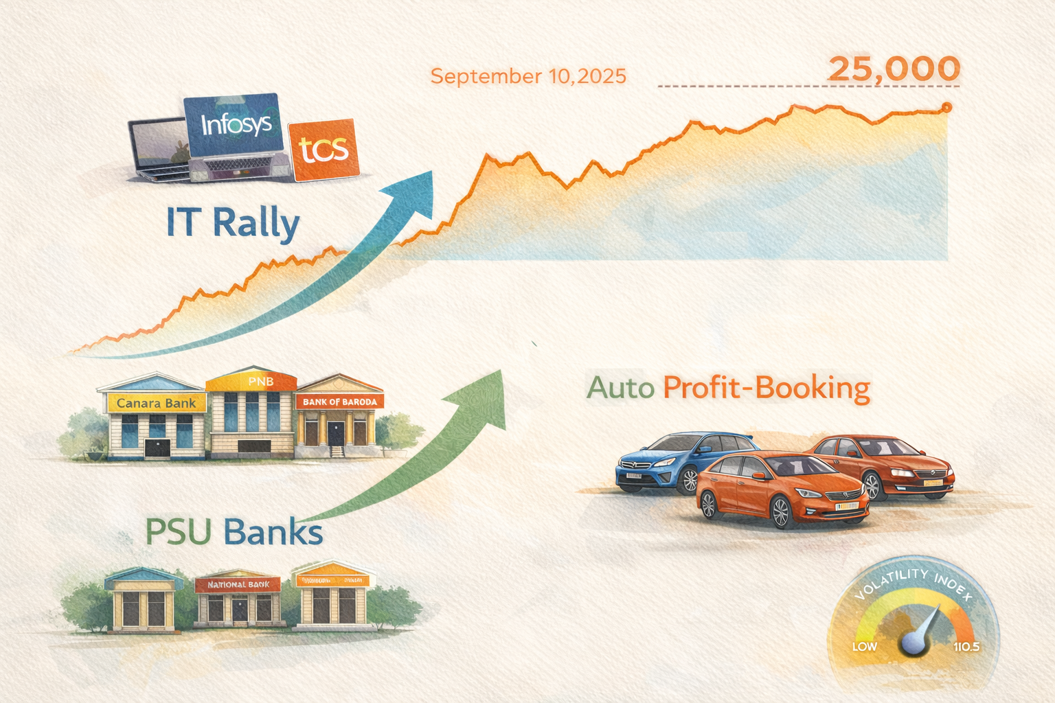 September 10, 2025 | IT Leadership, PSU Bank Revival, and Auto Profit-Booking