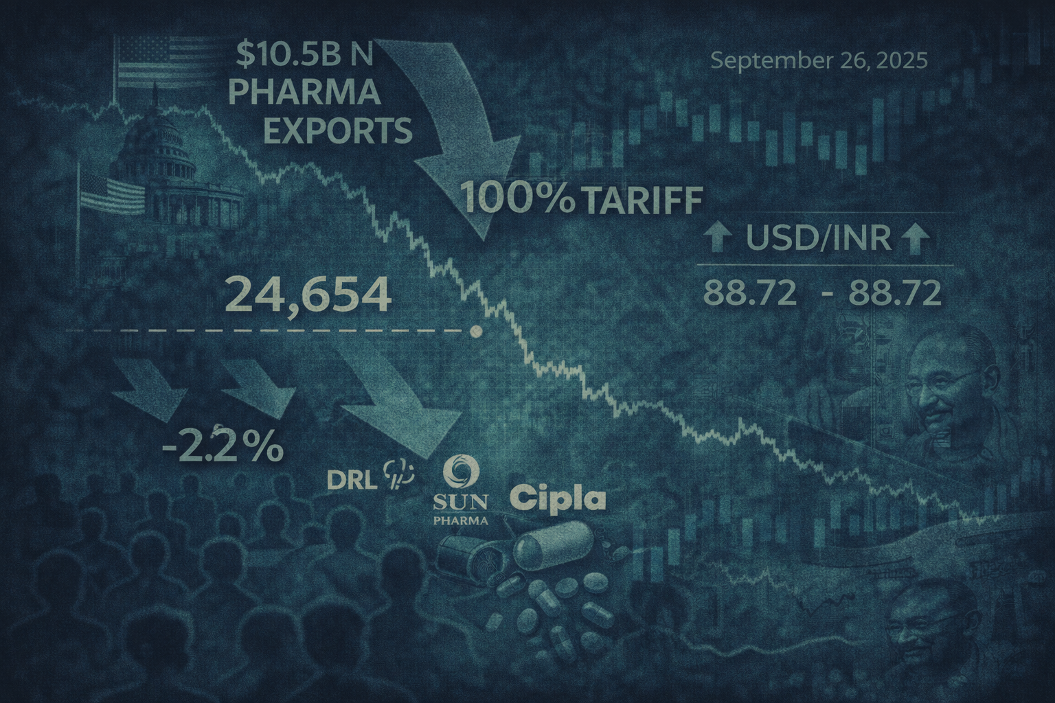 September 26, 2025 | Pharma Tariff Shock, Broad Selloff, and Critical Support Test