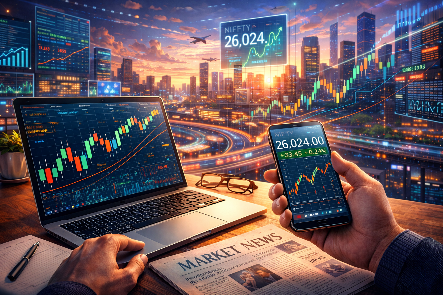 December 9, 2025 | Nifty Turns Cautious Near 25,960 as FII Selling Persists, AI Funding Surges 6x, and Park Medi World IPO Opens Anchor Bidding