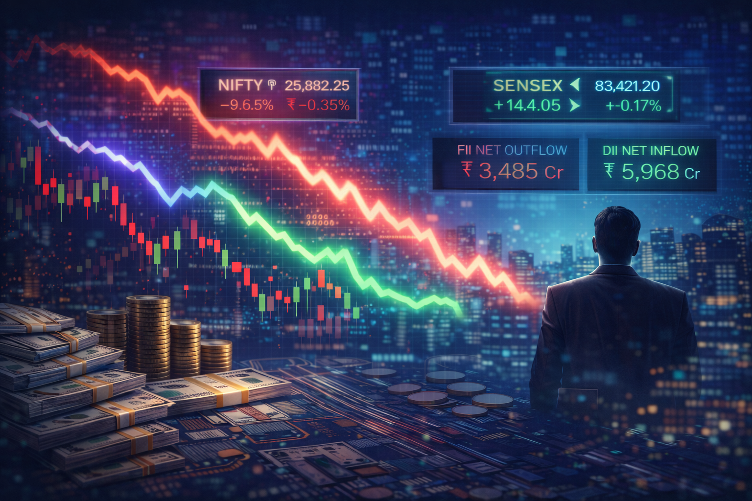 February 17, 2026 | Measured Optimism Masks FII Short Build-Up, GIFT Nifty Weakens, and 25,750 Emerges as the Key Rejection Zone