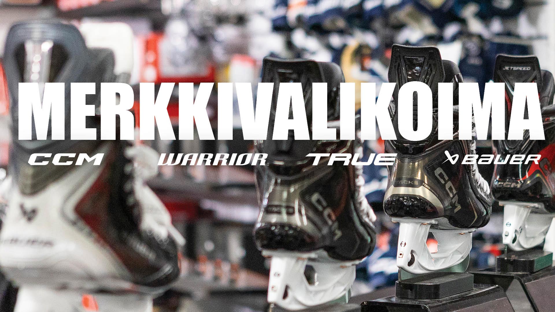 Merkkivalikoima Hockey Basessa, Luistimet: CCM, True, Warior, Bauer
