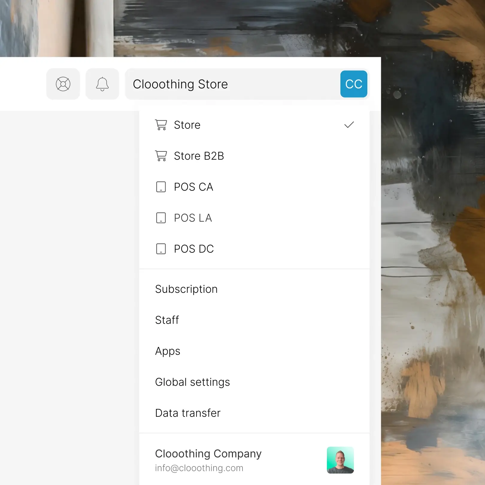 Dashboard mockup