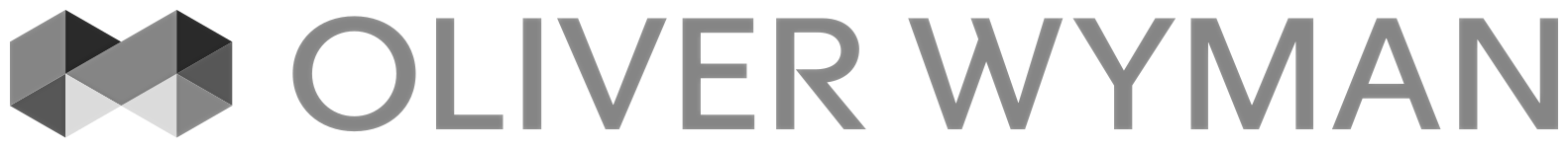 Oliver Wyman company logo with stylized geometric shapes and text.