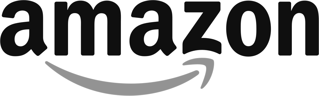 Amazon logo with black lowercase text and a gray smile-shaped arrow pointing from A to Z.