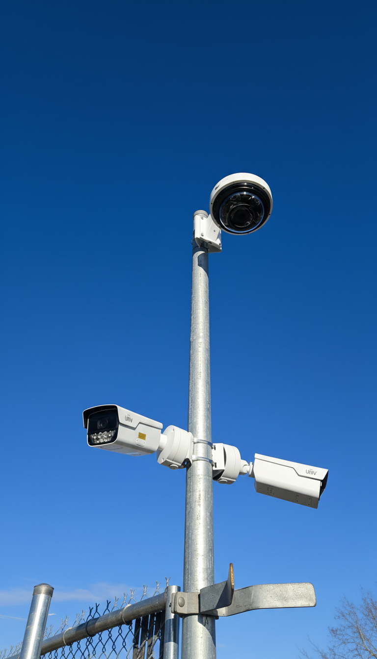 security cameras at tight & compact storage.