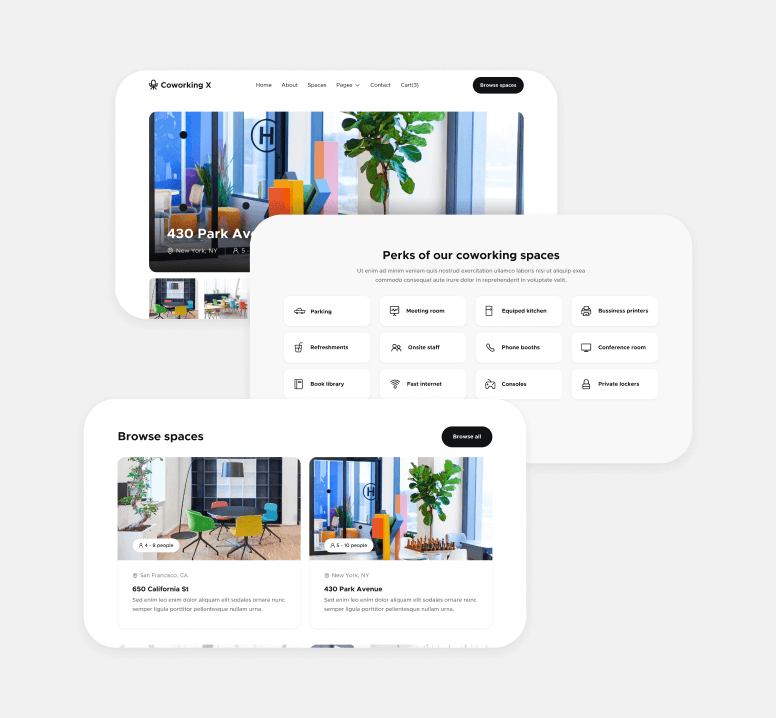 30+ Sections - Coworking X Webflow Template