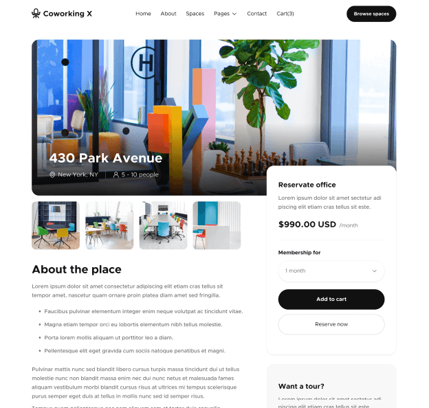 Hero Images Strip - Coworking X Webflow Template