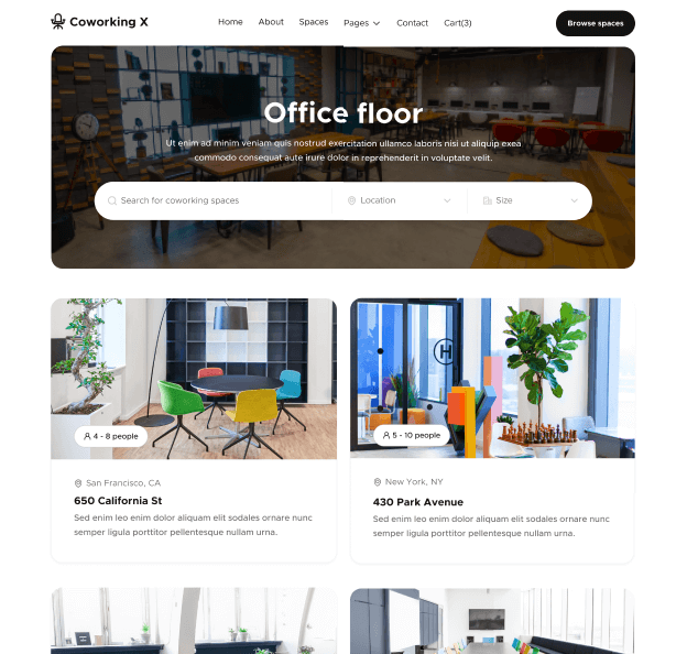Hero Images Strip - Coworking X Webflow Template