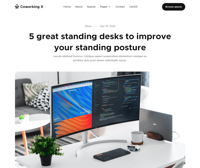 Blog Post - Coworking X Webflow Template