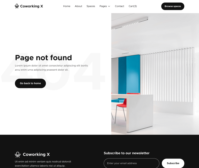 404 Not Found - Coworking X Webflow Template