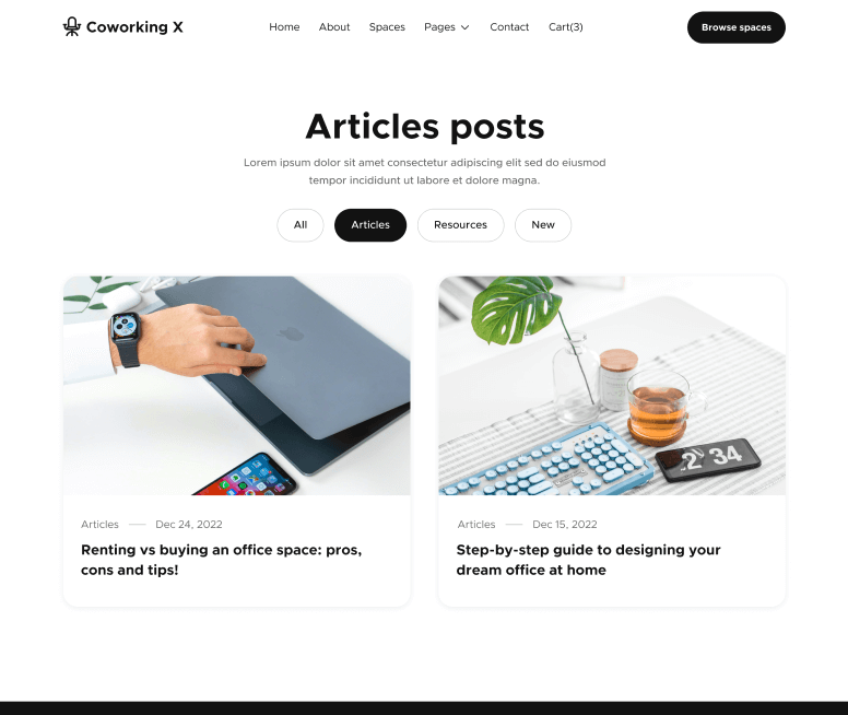 Blog Category - Coworking X Webflow Template