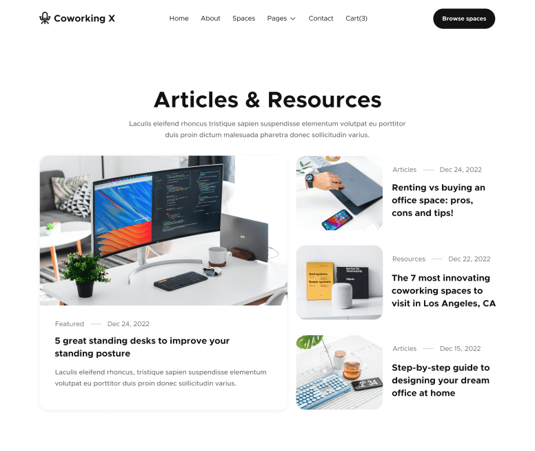 Blog - Coworking X Webflow Template