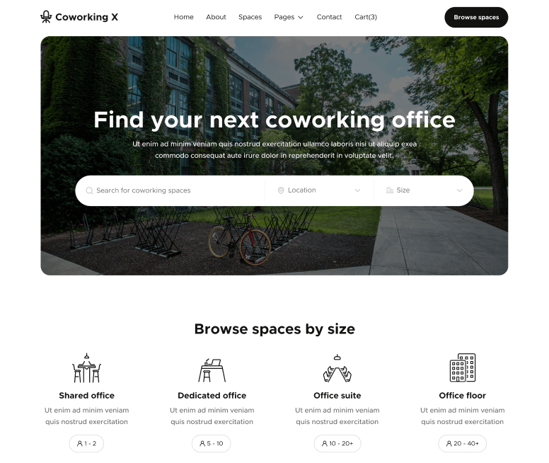Home - Coworking X Webflow Template