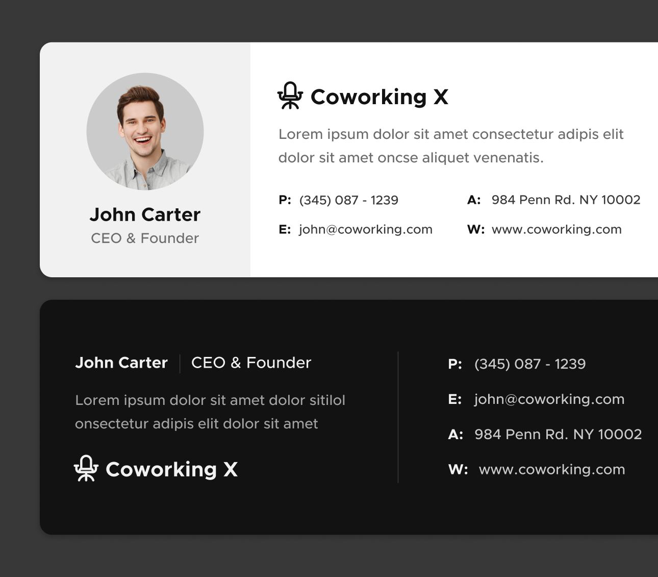 Email Signature - Coworking X Webflow Template