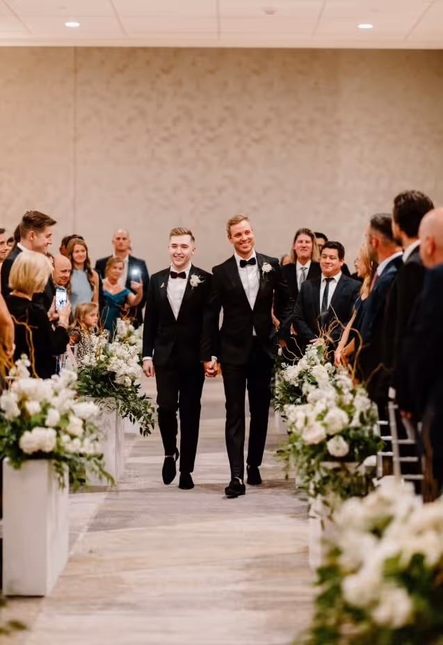 Haworth and his husband, Jackie, at their wedding in 2022