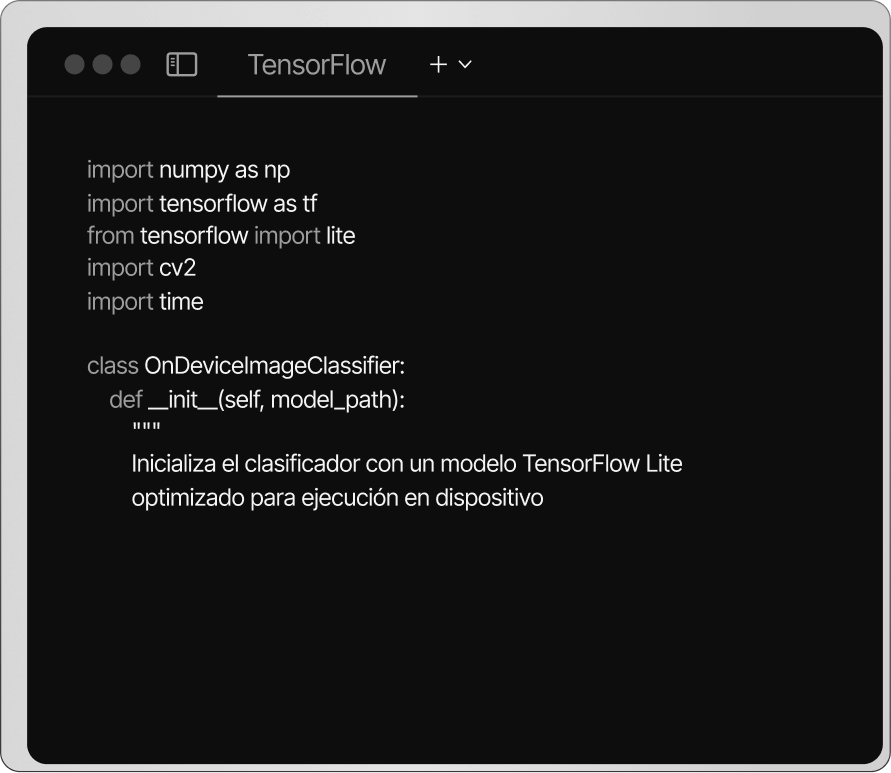 Python Code Editor With TensorFlow Lite Image Classifier PromptEngine Webflow Template | BRIX Template
