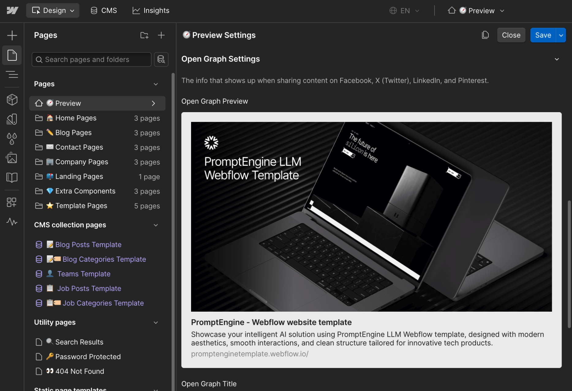 Meta Configuration PromptEngine Webflow Template | BRIX Template