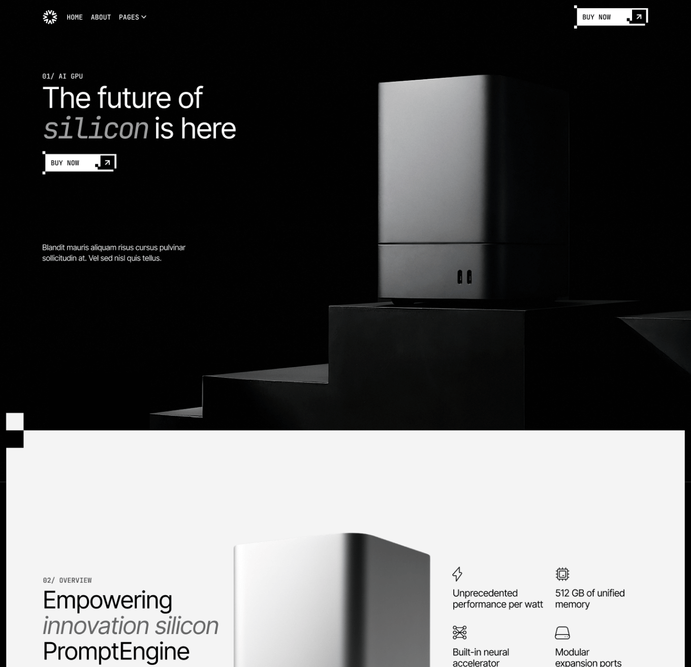 PromptEngine Home V1 Hero Page LLM Webflow Template | BRIX Template