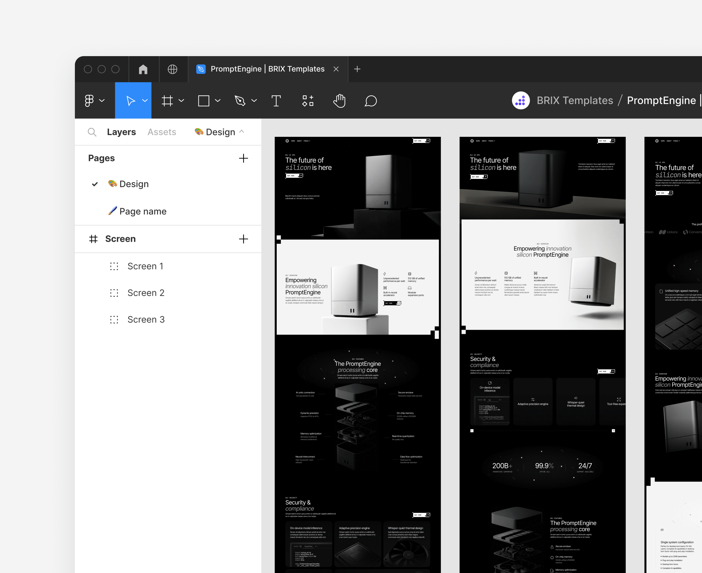 PromptEngine Figma File Included LLM Webflow Template | BRIX Template