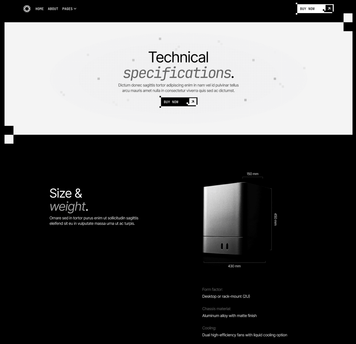PromptEngine Technical Specifications Main Page LLM Webflow Template | BRIX Template