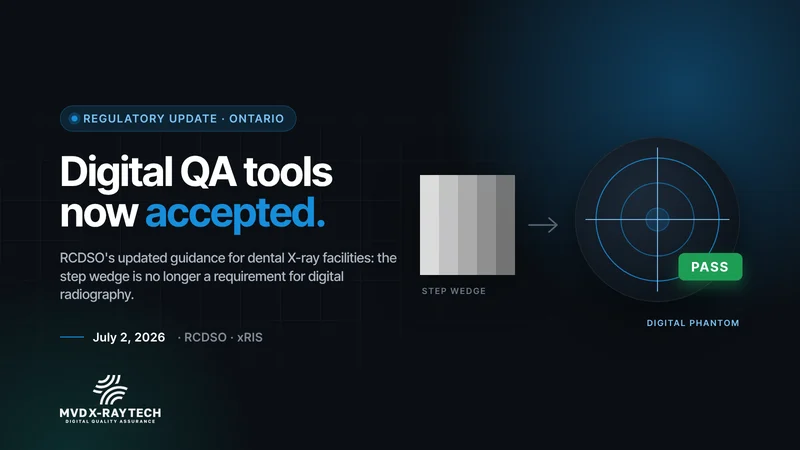 Digital QA tools now accepted: RCDSO regulatory update for Ontario dental X-ray facilities, July 2, 2026