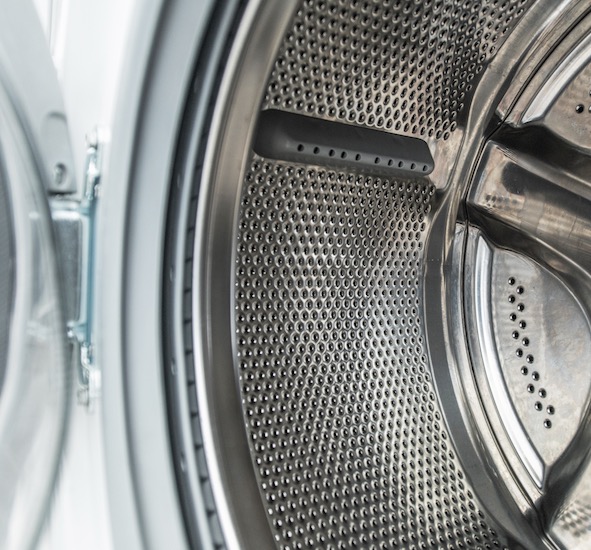 Stainless steel drum of a front-load washing machine