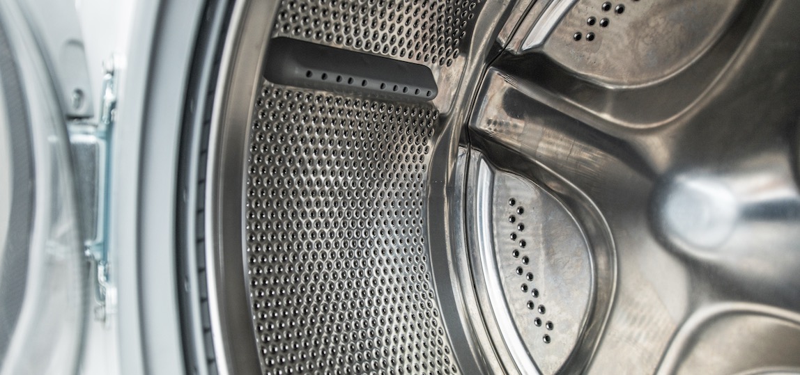 Stainless steel drum of a front-load washing machine