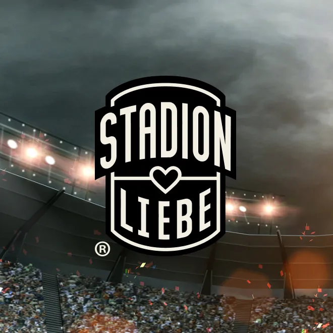 Stadionliebe Logo vor Stadionbild