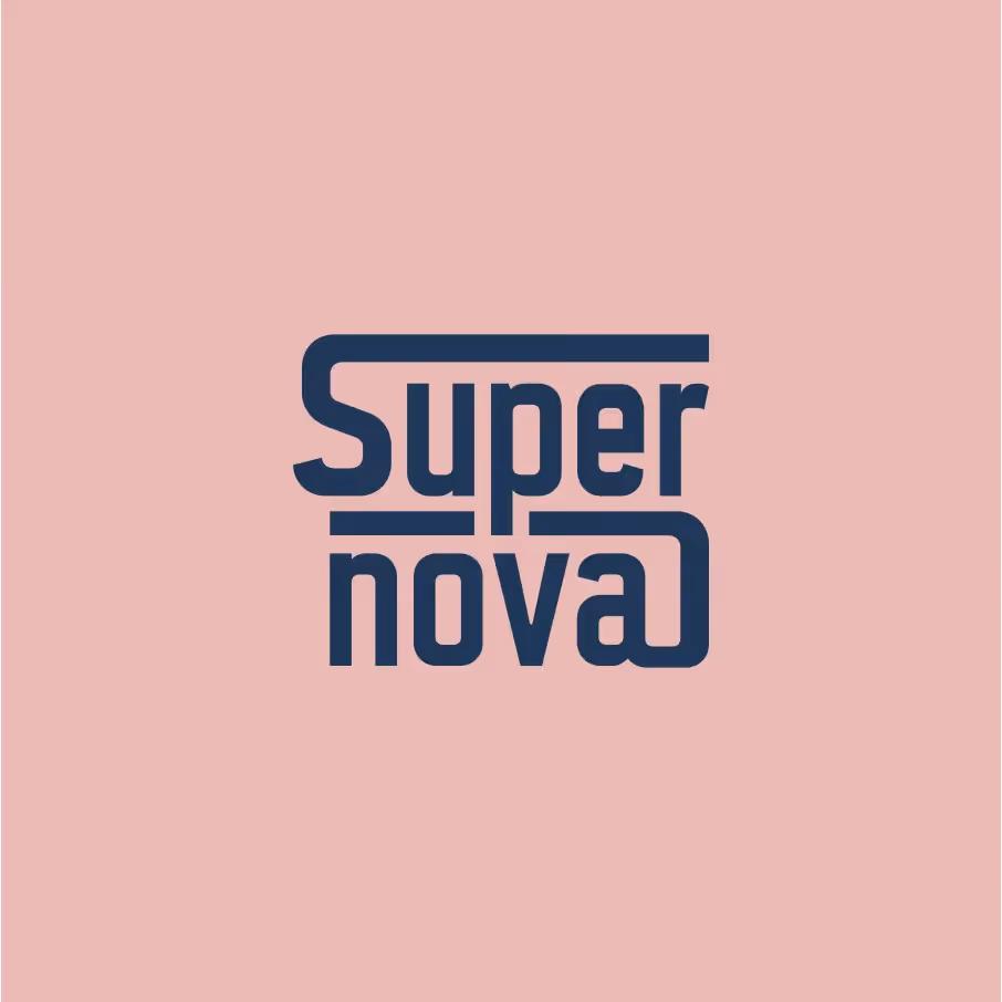 Supernova Logo auf rosa Hintergrund