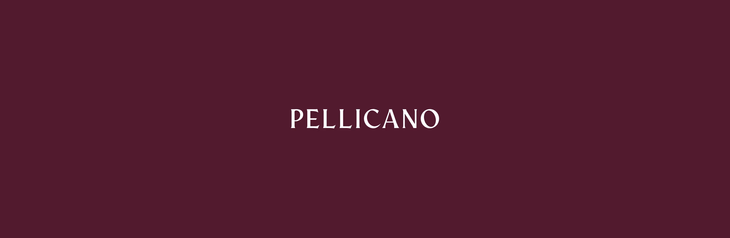 Pellicano Logo auf rotem Hintergrund
