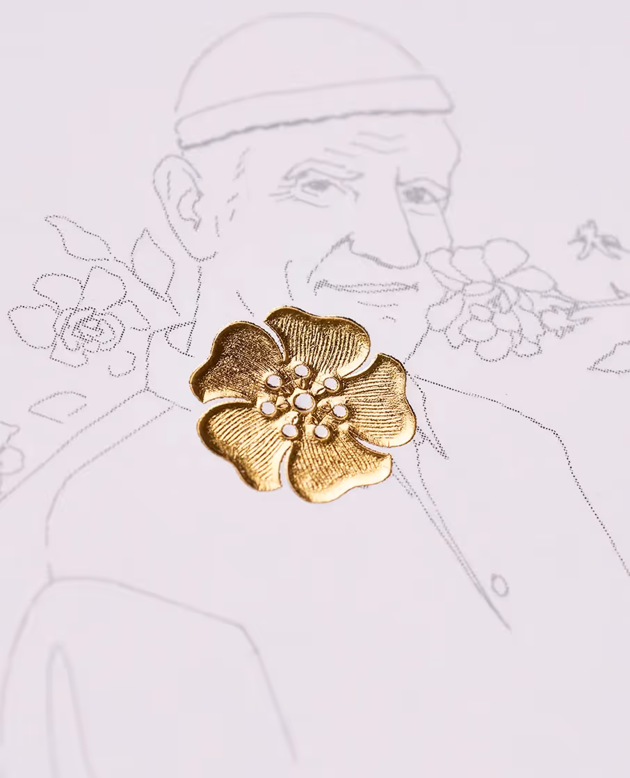 Illustration von dem Wadi Gründer und goldene Wadi Blume