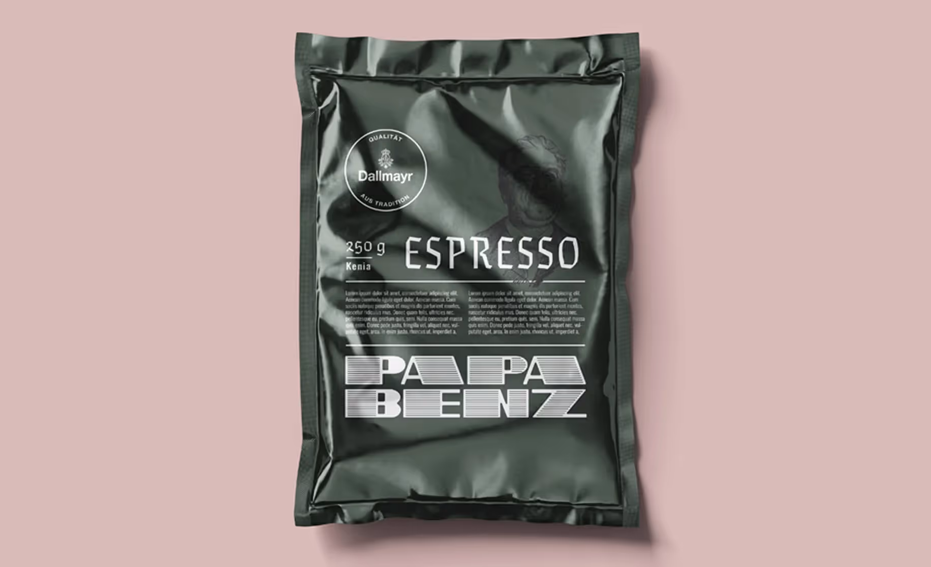 Verpackung für Espresso mit Branding