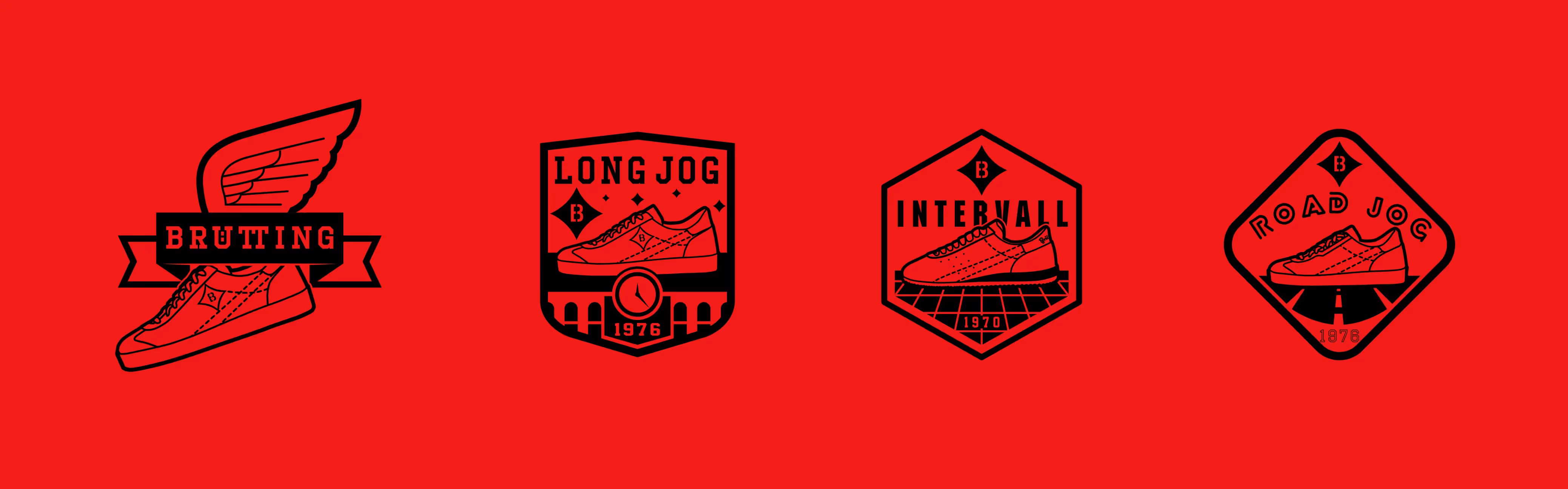 Icon-Set in roter Farbwelt mit grafischen Symbolen