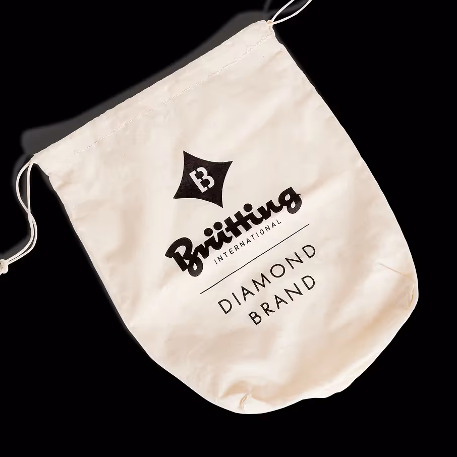 Stoffbeutel mit Logo und „Diamond Brand“ Schriftzug