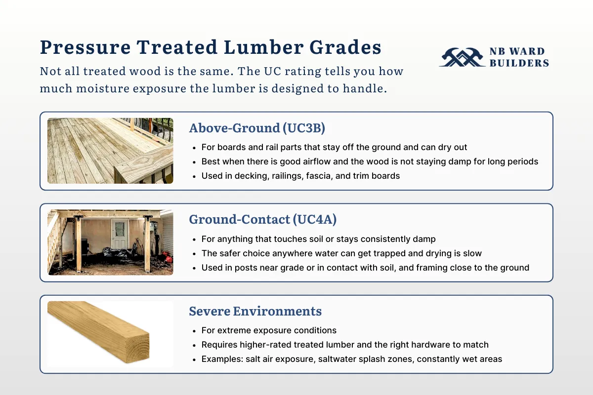 Pressure Treated Lumber Grades and Use Categories