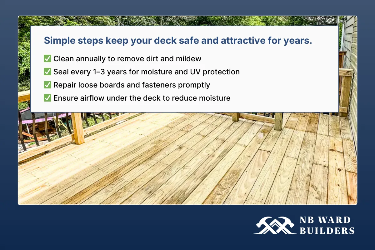 Pressure Treated Lumber Deck Maintenance Checklist