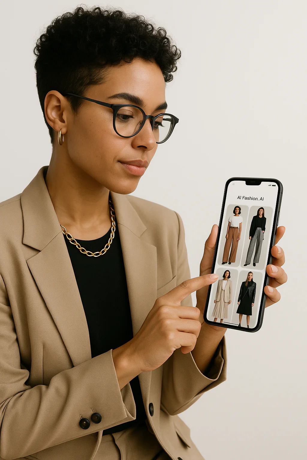 User interacting with AI fashion assistant on mobile