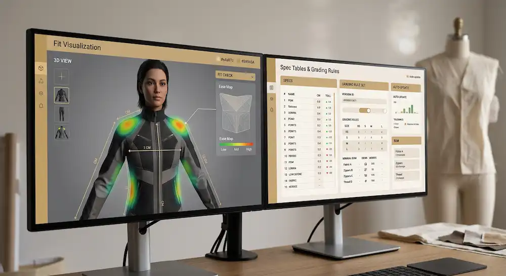 A detailed workflow diagram illustrates how AI for fashion product development streamlines design and validation.