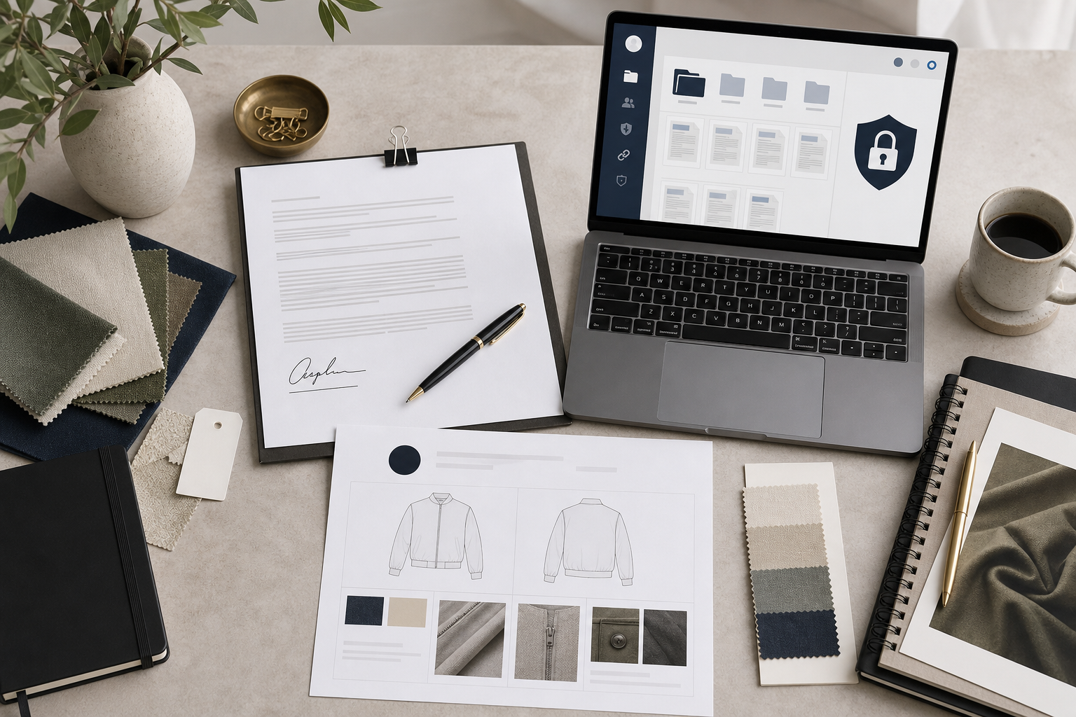 The brand owns the tech pack and the IP inside it. The factory works from a copy. Here is how to protect ownership in your contracts and AI workflows.