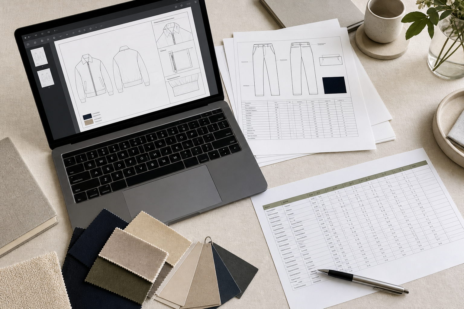 Factories prefer PDF tech packs for the final handoff, with editable Excel or CSV for the BOM and POM. AI tools export both in one click. Full guide.
