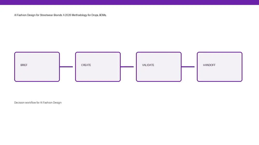AI Fashion Design workflow from input through approval and handoff