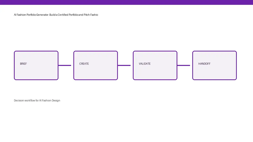 AI Fashion Design workflow from input through approval and handoff